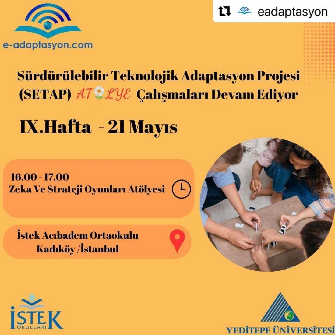Sürdürülebilir Teknolojik Adaptasyon Projesi (SETAP) 9.Hafta Atölyesi