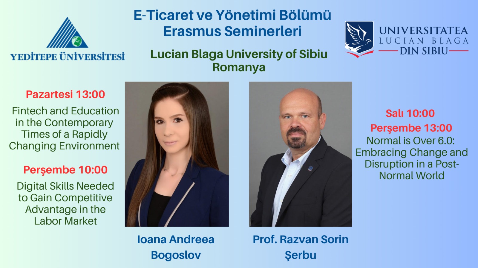 Erasmus Seminerleri | E-Ticaret ve Yönetimi Bölümü