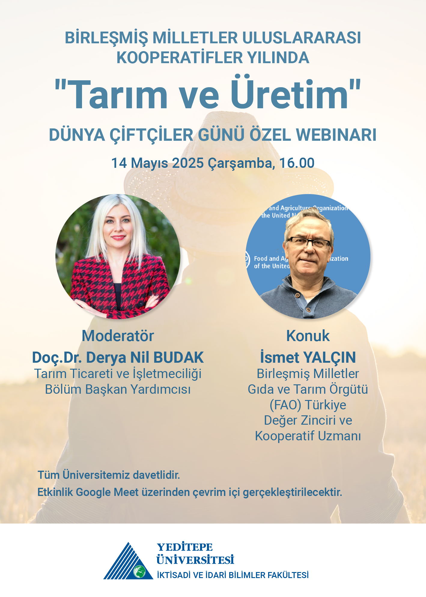 Birleşmiş Milletler (BM) Uluslararası Kooperatifler Yıılında "Tarım ve Üretim"  Dünya Çiftçiler Günü Özel Webinarı