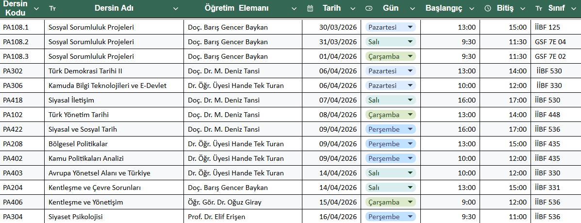 2026 bahar vize takvimi